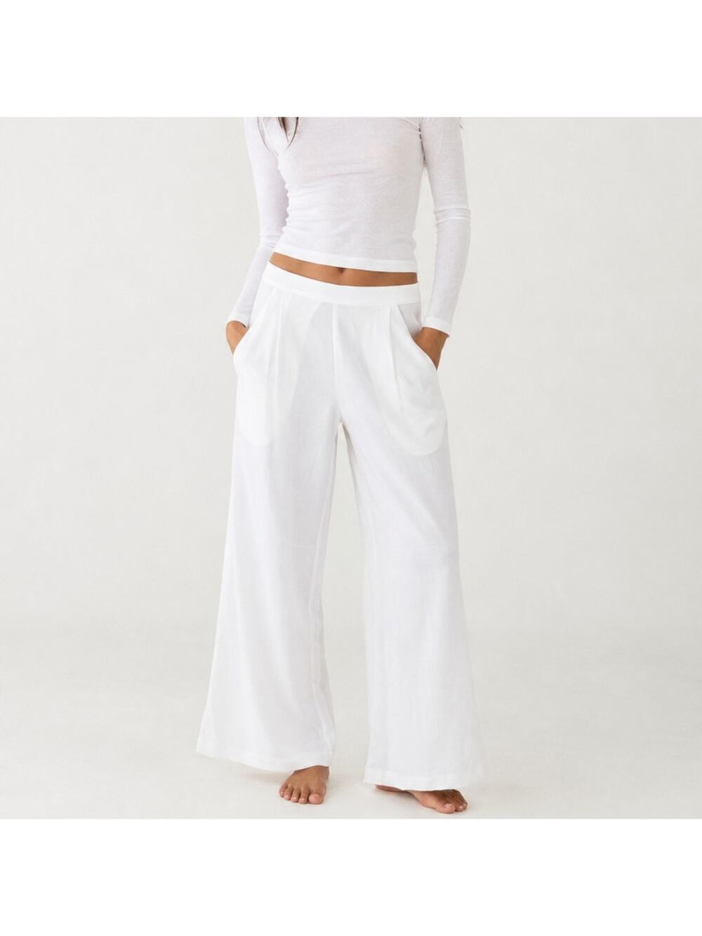 Ripley Rader Lightweight wide leg Pants in white polyester size 1